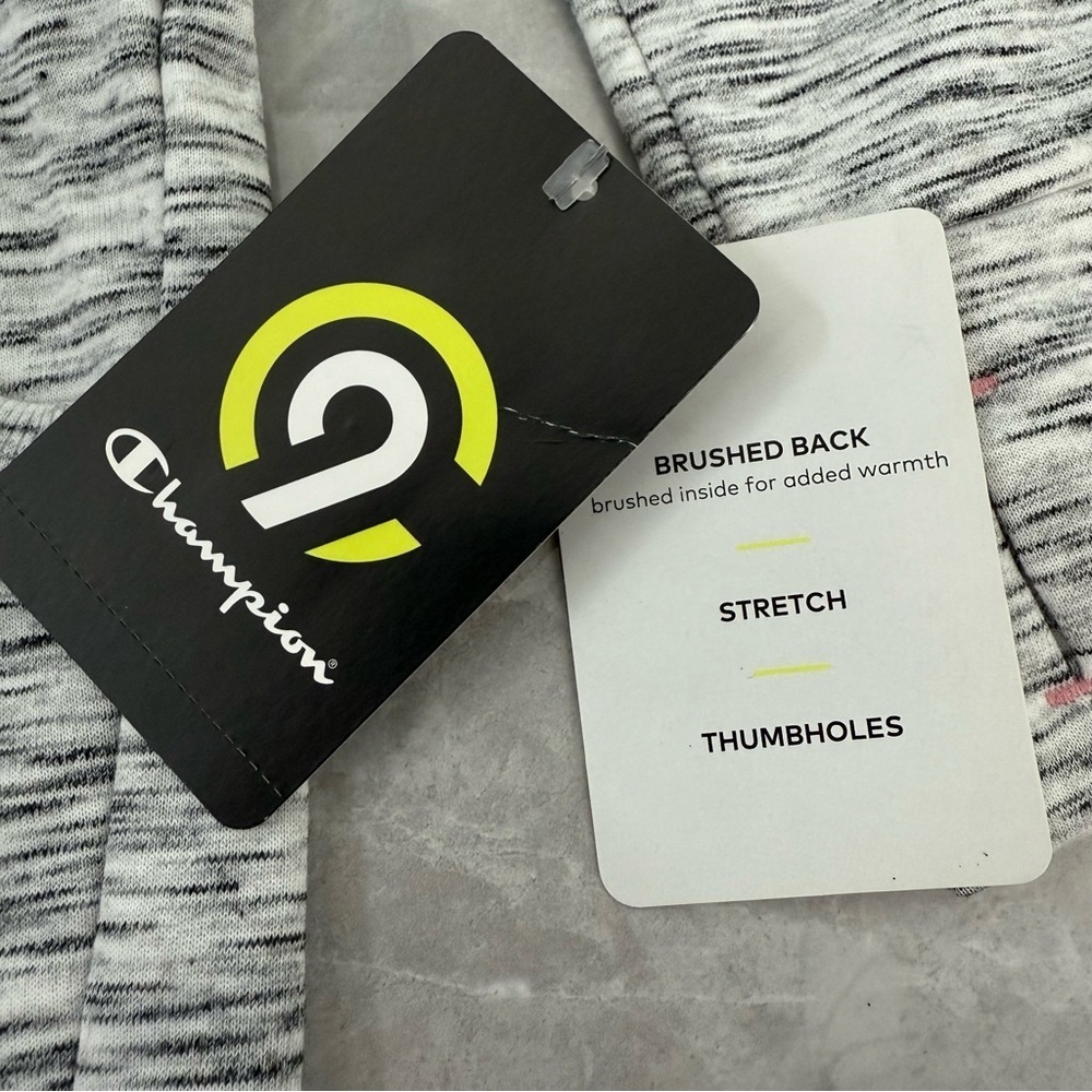 Girls' Champion C9 Open Front Heathered Hooded Jacket Thumbholes Large 10-12 - Picture 14 of 16